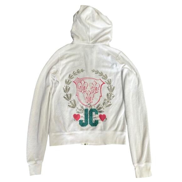 Juicy Couture Y2K Terry Cloth Hooded Zip Up Jacket Size Medium - Picture 1 of 11